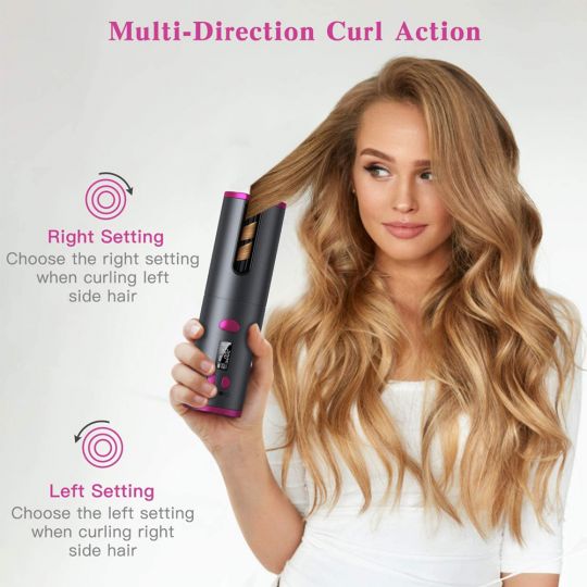 Rechargeable Automatic Hair Curler with Digital Display
